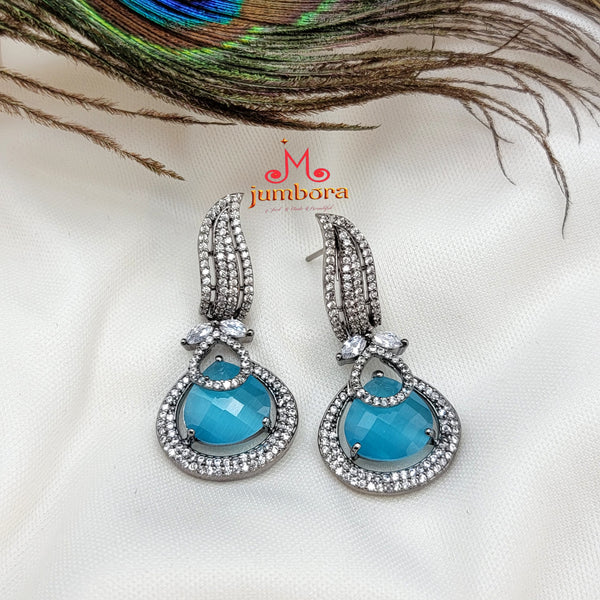 Blue & White Victorian AD Zircon (CZ) Earring