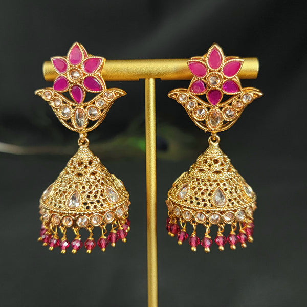 Gold Alike Polki LCD Jhumka Earring