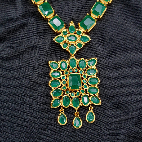 Brilliant Big Emerald Green Zircon (CZ) Stone necklace set