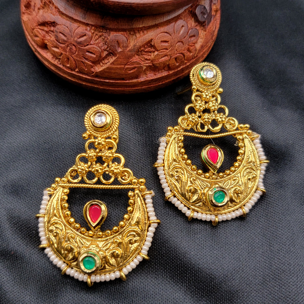 Temple Earring Antique Jewelry Chandbali Earrings South India Temple  Jewellery Set Chandbalies Earrings India Green Indians Jewellery Set - Etsy  Finland