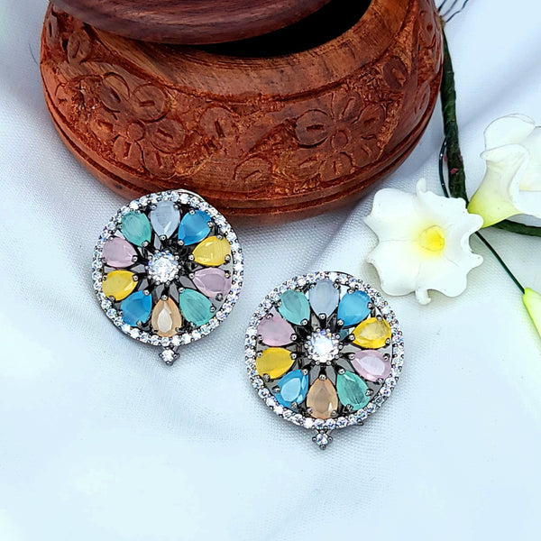 Multicolor Victorian AD Zircon Stud Earring