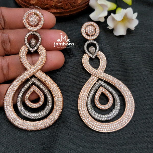 Victorian Rose Gold  AD (Zircon) Statement Earring