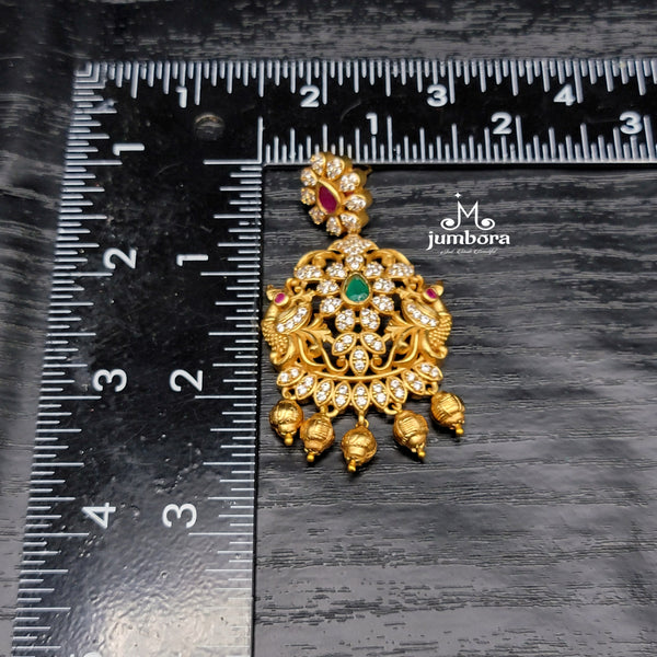 Gold Look Alike Peacock AD Zircon Earring