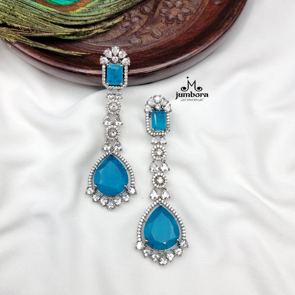 Blue & White AD Zircon Victorian Earring