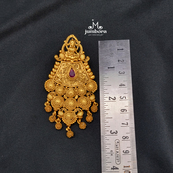 Gold Look Alike Long Lakshmi Earrings in Temple Jewelry