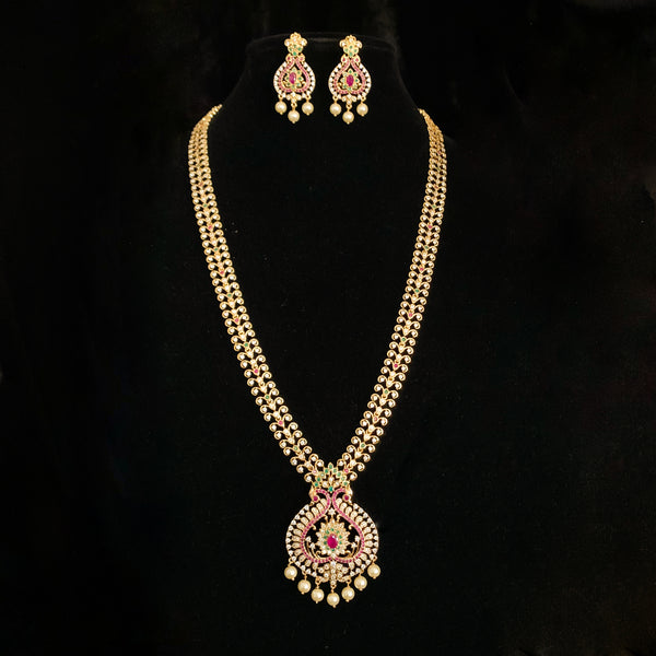 Exquisite Prismatic Long Zircon (CZ) stone Necklace set