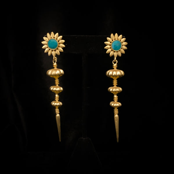 Contemporary Handcrafted Amrapali Earring with Turquoise stud