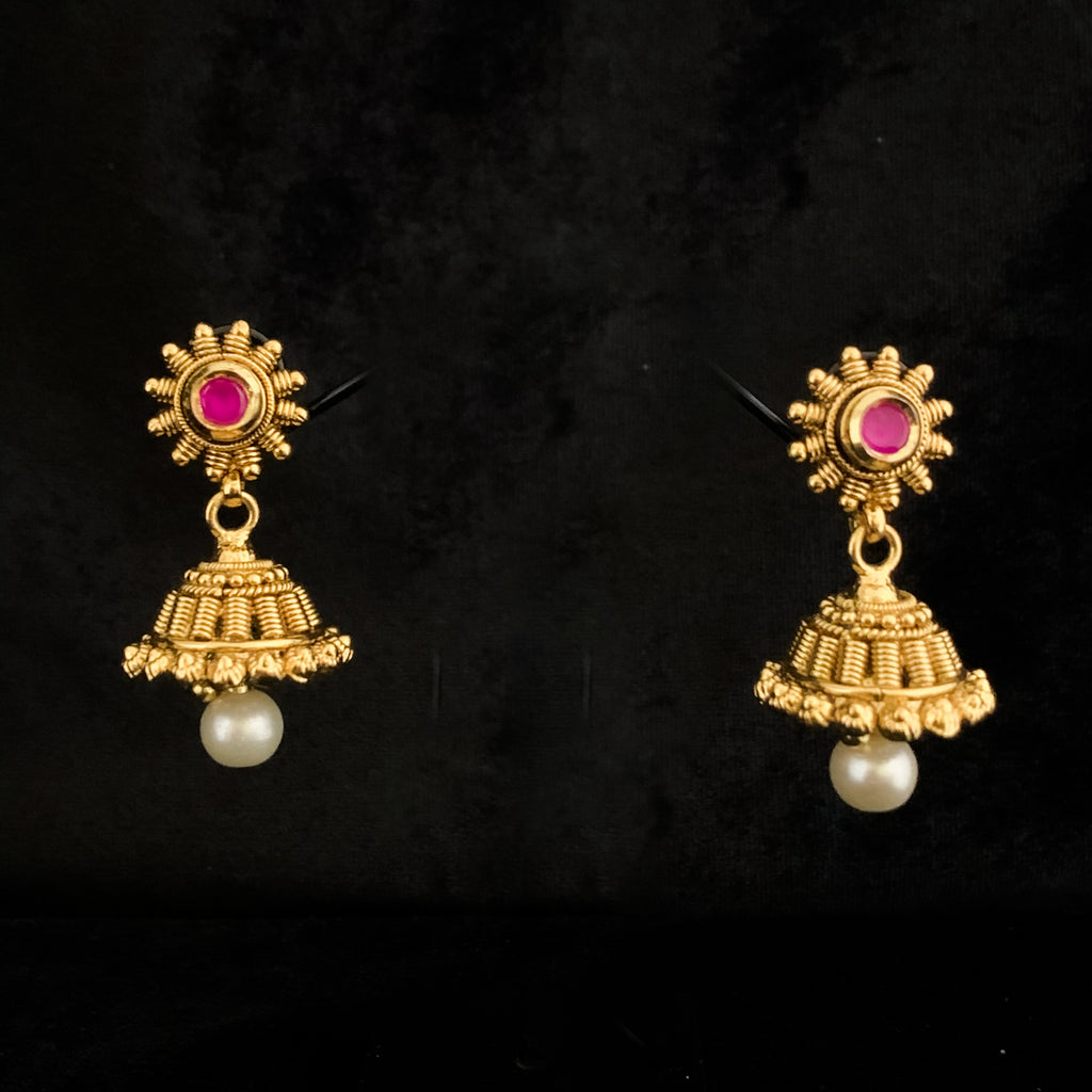 Buy Fida Traditional Antique Gold Floral Dangler Earrings Online At Best  Price @ Tata CLiQ