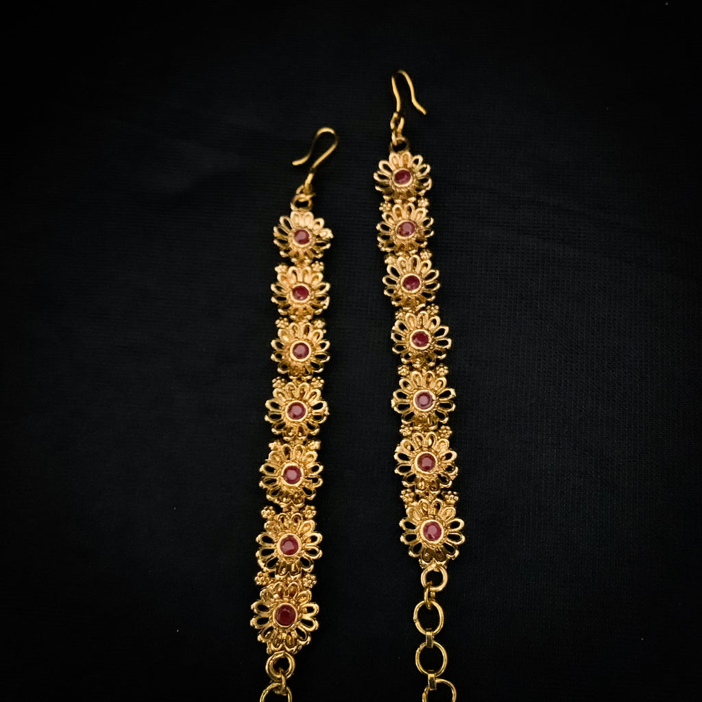 Buy Cute Small Size Side Ear Chain Chidambaram Covering Gold Matilu Design  Online