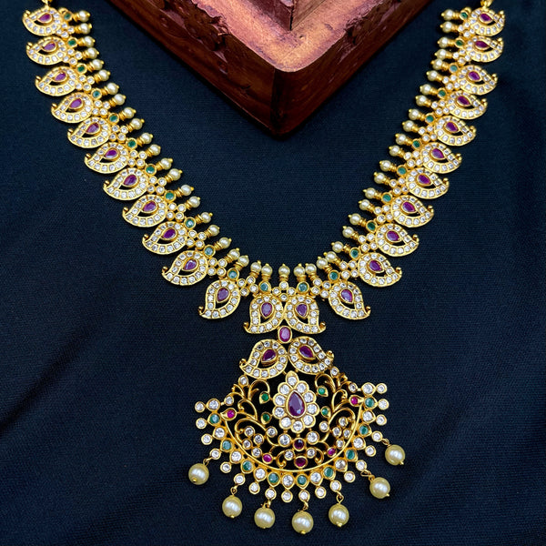 Traditional Mango AD Zircon (CZ) Stone  Necklace set