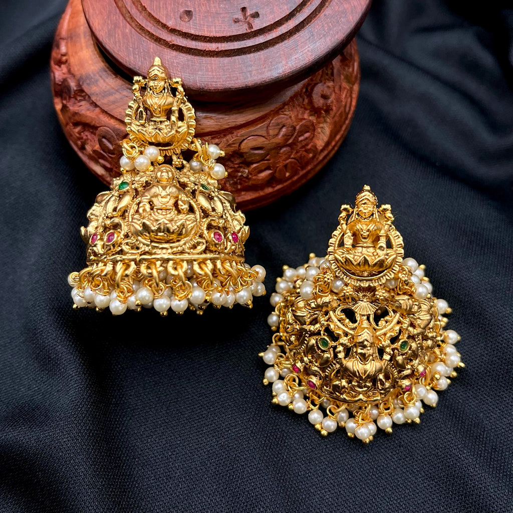 Peacock matte gold Jhumka earrings | Classy Missy by Gur