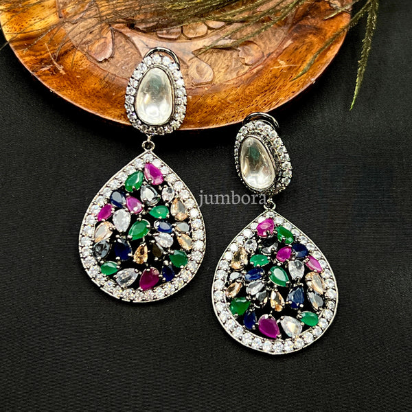 Victorian Statement AD Zircon & Kundan Earring